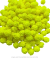 POMPOM DE MALHA AMARELO NEON DE 1,5CM (10 UNIDADES)