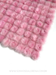 POMPONS ACHATADINHOS DE PELUCIA 2,5CM ROSA BEBÊ 2 UNIDADES