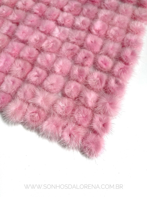 POMPONS ACHATADINHOS DE PELUCIA 2,5CM ROSA BEBÊ 2 UNIDADES