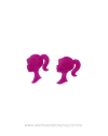 APLIQUE EMBORRACHADO SILHUETA BARBIE ROSA DE GLITER 3CM (2 UNIDADES)