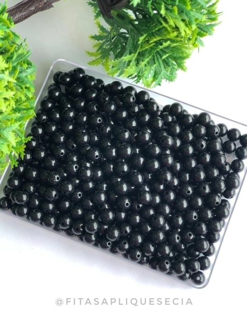BOLAS LEITOSAS DE 8MM PRETO COM 30 GRAMAS