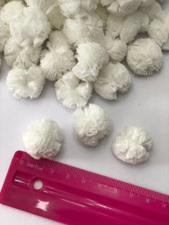 POMPONS DE MALHA 2,5CM BRANCO (10 UNIDADES) - loja online