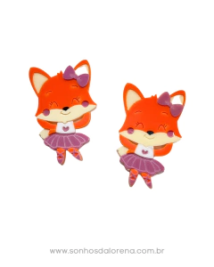 APLIQUE ACRILICO RAPOSINHA DO BALÉ CURVADA 6 X 4 CM (2 UNIDADES)