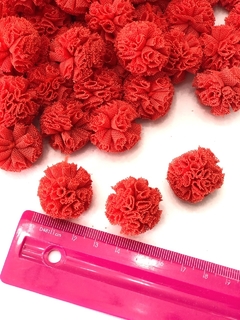 POMPOM DE MALHA 2,5CM COM 10 UNIDADES CORAL - comprar online