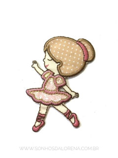 APLIQUE TERMOCOLANTE BAILARINA COM POÁ TAM P 5,5X8CM UNIDADE