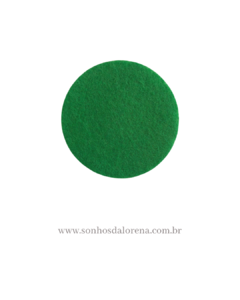 CIRCULO DE FELTRO VERDE BANDEIRA 3,5CM X 3,5CM 10 UNIDADES