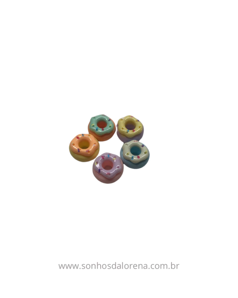 APLIQUES DE RESINA MINI ROSQUINHAS CANDY 1,5CM (5 UNIDADES)
