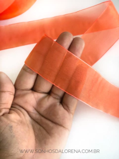 FITA ORGANZA SANDING 23 LARANJA NEON PEÇA COM 10 METROS na internet