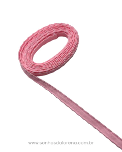 FITA TWILL POMPOM ROSA BEBE COM 3 METROS (10MM)