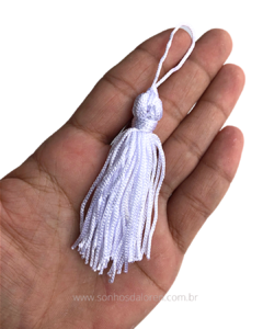 TASSEL POLIESTER 9,5 CM BRANCO COM 2 UNIDADES - comprar online