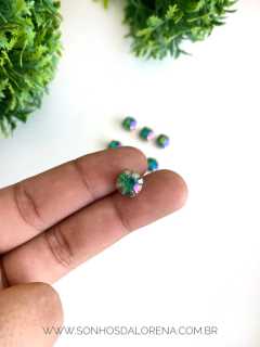 PEDRARIA ENGRAMPADA NEW REDONDA VERDE FURTA COR 8MM KIT COM 10 UNIDADES - comprar online
