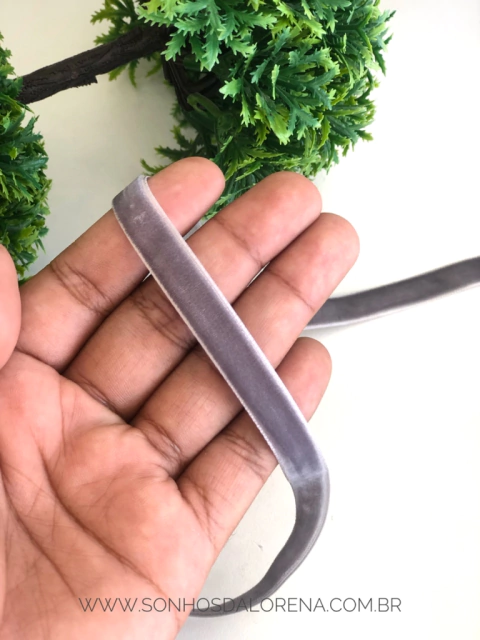 FITA VELUDO COR CINZA KIT COM 3 METROS 10MM