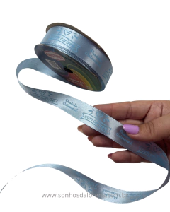 FITA SINIMBU ESTAMPA COM CARINHO AZUL BB (10METROS) TAMANHO:22MM ART: 1872/22 COR: 03 - Sonhos da Lorena
