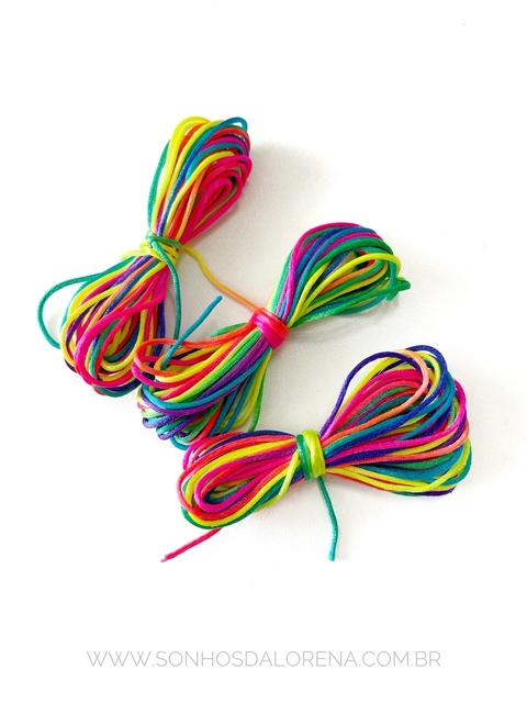 RABO DE RATO MULTICOLOR NEON 1MM COM 05 METROS