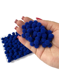 POMPOM DE FIBRA 10MM AZUL ROYAL PACOTE COM 4 GRAMAS APROX. 50 UNIDADES - comprar online