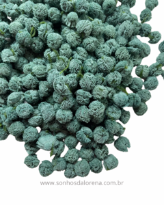 KIT COM 10 POMPONS DE MALHA DE 1,5CM VERDE ESCOLAR