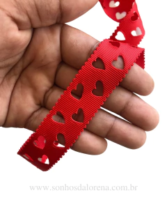 FITA YAMA 235 POPPY RED 22MM CORAÇÃO VAZADO COM 3 METROS - comprar online