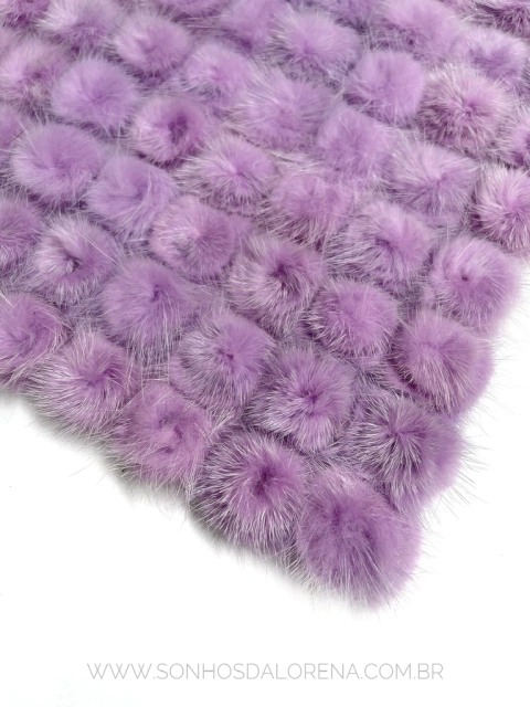 POMPONS ACHATADINHOS DE PELUCIA 2,5CM LILÁS 2 UNIDADES