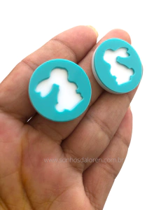 APLIQUE ACRILICO REDONDO COELHO VAZADO TIFANNY 2,5 X 2,5CM KIT COM 2 UNIDADES - comprar online