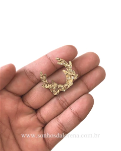 APLIQUE CHIFRE DE RENA NATALINA DE LONITA FLOCADA DOURADA 3CM X 2,5CM COM 02 UNIDADES - comprar online