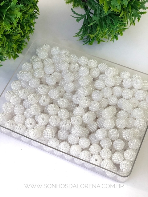 BOLAS FRAMBOESA DE 10MM BRANCA 20 GRAMAS
