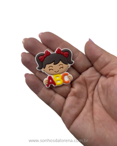 APLIQUE EMBORRACHADO BONECA ABC CABELO CASTANHO (2 UNIDADES) - comprar online