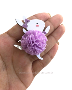 APLIQUE ACRILICO COELHA BAILARINA PERFIL LILAS 3,6CM X 4,5CM UNIDADE - comprar online