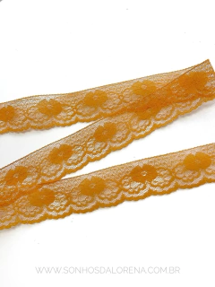 FITA RENDA RÍGIDA AMARELO SOL DE 37MM COM 2 METROS