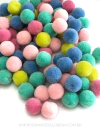 POMPOM DE LÃ 2CM TONS CANDY COM 20 UNIDADES COLORIDOS