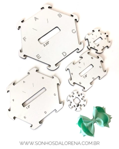 MOLDE EM MDF BRANCO GABARITO PARA LAÇOS BOUTIQUE