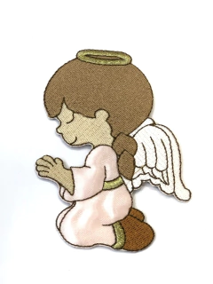 APLIQUE TERMOCOLANTE ANJINHO ROSE TAM G 7,5X11,5CM UNIDADE - Sonhos da Lorena