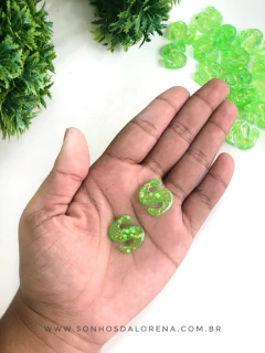 APLIQUE DE RESINA LETRAS S VERDE NEON COM CONFETES KIT COM 2 UNIDADES - comprar online