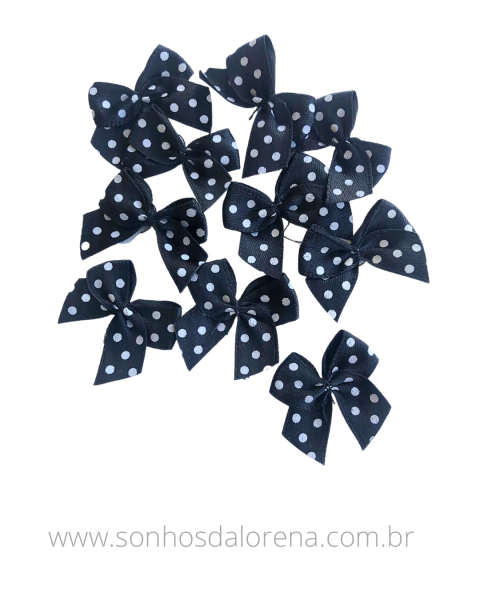 LACINHO POÁ PRETO COM 10 UNIDADES