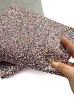 LONITA DE GLITER FLOCADA FRUIT COLOR TAMANHO 22X50CM na internet