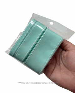 KIT DE FITA PESPONTADA YAMA TIFFANY 314 COM PESPONTO BRANCO 6 METROS ( 3 LARGURAS)