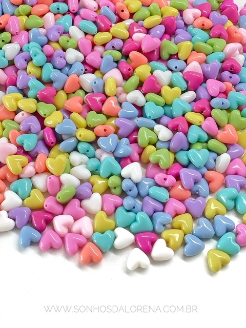 ENTREMEIO CORAÇÕES COLORIDOS 10MM COM 20 GRAMAS