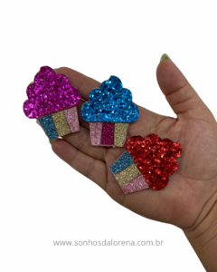 APLIQUE FELTRO KIT COM 3 UNIDADES CUP CAKE TAM 5CM - comprar online