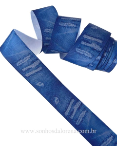 FITA GORGURÃO JEANS COM ESTAMPA DESTROYED COM 3 METROS