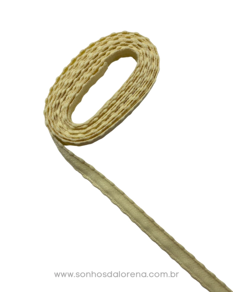FITA TWILL POMPOM CREME COM 3 METROS (10MM)