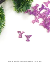 APLIQUE DE RESINA LETRAS Y ROXO COM CONFETES KIT COM 2 UNIDADES