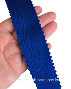 FITA POMPOM COR AZUL ROYAL DE 38MM KIT COM 3 METROS - comprar online