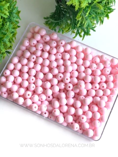 BOLA LEITOSAS DE 8MM ROSA BEBE COM 30 GRAMAS