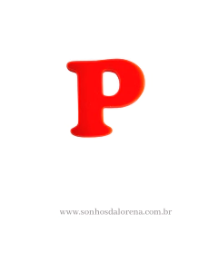 APLIQUE ACRILICO LETRA "P" LARANJA NEON 2,5CM X 2,5CM UNIDADE