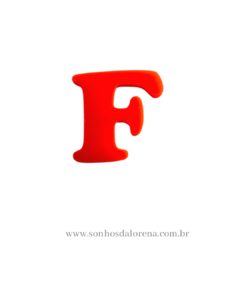 APLIQUE ACRILICO LETRA "F" LARANJA NEON 2,5CM X 2,5CM UNIDADE
