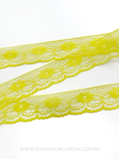 FITA RENDA RÍGIDA AMARELO DE 37MM COM 2 METROS