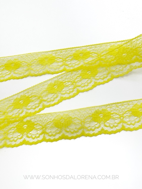 FITA RENDA RÍGIDA AMARELO DE 37MM COM 2 METROS
