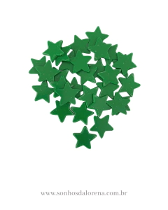 APLIQUE ACRILICO ESTRELA VERDE 1CM COM 30 UNIDADES