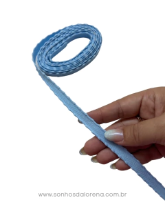 FITA TWILL POMPOM AZUL BEBE COM 3 METROS (10MM) - comprar online