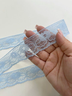 FITA RENDA RÍGIDA AZUL BEBÊ DE 37MM COM 2 METROS - comprar online