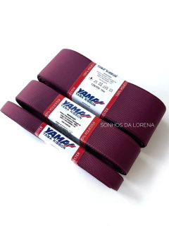 FITA GORGURÃO LISO YAMA COR 277 BURGUNDY COM 10 METROS